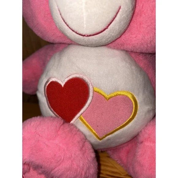 Care Bears Love A Lot Bear 14" Plush Stuffed Animal Toy Double Hearts Pink 2015 - Picture 2 of 9